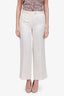Etro Cream Silk/Linen Blend Straight Leg Pants Size 42
