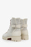 Christian Louboutin Grey Suede Lace Up Macademia Combat Boots Size 39