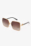 Dolce & Gabbana Gold Square Frame DG Sunglasses with Tortoise Sides