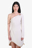 Stella McCartney Cream Crepe Gold Lined Asymmetrical Mini Dress Size 46