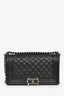 Pre-loved Chanel™ 2014 Black Quilted Leather Medium Boy Bag SHW