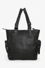 Georgio Armani Black Leather Buckle Strap Tote Bag