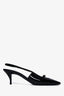 Saint Laurent Black Patent Tom 60 Slingback Heels Size 37.5