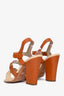 Chloe Tan/Cream Colourblock 2 Buckle Sandals Size 39.5