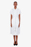 Hermès White Mosaic Zip-up Short Sleeve Shirt Dress Size 38