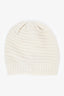 Yves Salomon Cream Wool-Blend Beanie