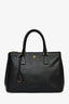Prada Navy Saffiano Leather Medium Double Zip Galleria Tote