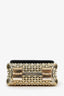Dolce & Gabbana Black Patent Leather Gold Mini Sicily Cage Handle Bag with Strap