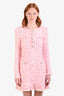 Self-Portrait Pink Sequined Tweed Long Sleeve Mini Dress Size M