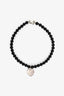 Tiffany & Co. Sterling Silver Onyx Beaded Heart Tag Bracelet
