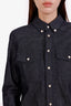 Givenchy Blue Cotton Logo Button-Up Shirt Size 40