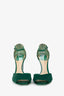 Christian Dior Green Satin Peep Toe Heels Size 37