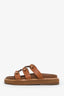 Celine Brown Leather Tippi Slides Size 37