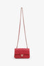 Pre-loved Chanel™ 2016-2017 Red Lambskin Mini Rectangular Flap Bag