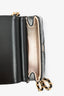 Pre-loved Chanel™ 2022+ Black Patent Leather Quilted Frame Clutch Flap with Chain