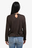 Brunello Cucinelli Brown Cashmere Silk V-Neck Lightweight Sweater Size S