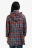 Pre-loved Chanel™ 2014 Red/Blue Tweed Printed Nylon Rain Jacket Size 36