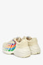 Gucci Beige Leather Rainbow Star Rhyton Sneakers Size 37.5