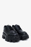 Prada Black Monolith Brushed Leather Lace-up Shoes 37.5