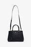 Prada Black Saffiano Leather Double Zip Galleria Tote With Strap
