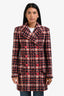 Pre-loved Chanel™ Red Plaid Tweed CC Coat Size 36