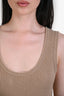 Vince Beige Wool Cashmere Ribbed Sleeveless Midi Dress Size XS