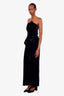 Roland Mouret Navy Velvet Strapless 'Carradine' Jumpsuit Size US 6