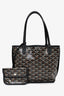 Goyard 2023 Black Anjou Mini Tote Bag with Pouch