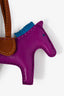 Hermès Purple/Brown/Teal Leather Rodeo PM Charm