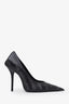 Balenciaga Black Square Knife Leather D'Orsay Pumps Size 36