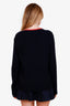 Miu Miu Navy Cashmere Ribbed Red V Neck Sweater Size 36