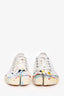 Maison Margiela White Canvas Tabi Paint Splatter Sneakers Size 35