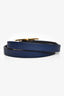 Bracelet Hermès en cuir bleu marine à double tour