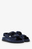 Pre-loved Chanel™ Blue Velvet Velcro CC Dad Sandals Size 39