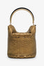 Pre-loved Chanel™ 2018-19 Gold Metallic Paris-Hamburg Python Chic Bucket Bag