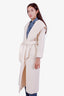 Max Mara Taupe Wool Angora Belted Coat Size 10