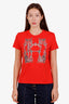 Hermès Red Cotton Della Cavalleria Print T-Shirt Size 36