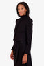 Veste noire en laine Diane von Furstenberg à col volanté, taille estimée M