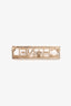 Pre-loved Chanel™ 2017 Gold Tone Metal Crystal Embellished Logo Rectangular Brooch