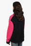 Louis Vuitton Black/Hot Pink Wool Alpaca Blend Logo Front Half Zip Sweatshirt Size M