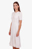 Dolce & Gabbana White Button Front Short Sleeve Midi Dress Size 40