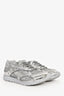 Bottega Veneta Silver Metallic Mesh 'Orbit' Sneakers Size 38