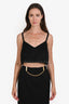 Miu Miu Black Wool Silk Logo Bralette Top Size 38