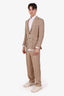 Ralph Lauren Purple Label Beige Linen Herringbone Two-Piece Suit Size 38/32 Mens