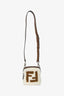 Fendi 2024 Cream/Brown Sherling Zucca FF Minaudière Crossbody Bag