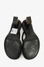 Fendi Black Leather Gold Nappa Baguette Ankle Strap Heels Size 39