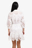 Cara Cara White Cotton Embroidered LS Midi Dress Size XS