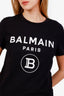Balmain Black White Logo T-Shirt Size S