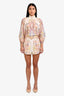 Zimmermann Yellow Multicolour Linen Floral Shorts Size 0