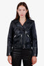 All Saints Black Leather Biker Jacket Size 6